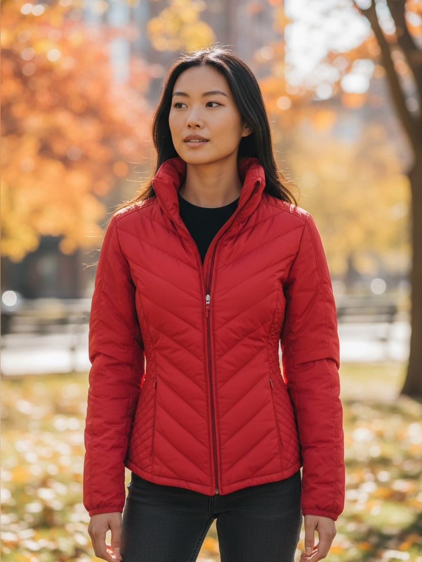 Kennith Cole Red Puffer Jacket, Women's, Sz Small